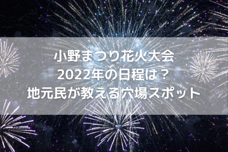 小野まつり花火大会22年の日程は 地元民が教える穴場スポット のんびりゆったり淡路島ライフ